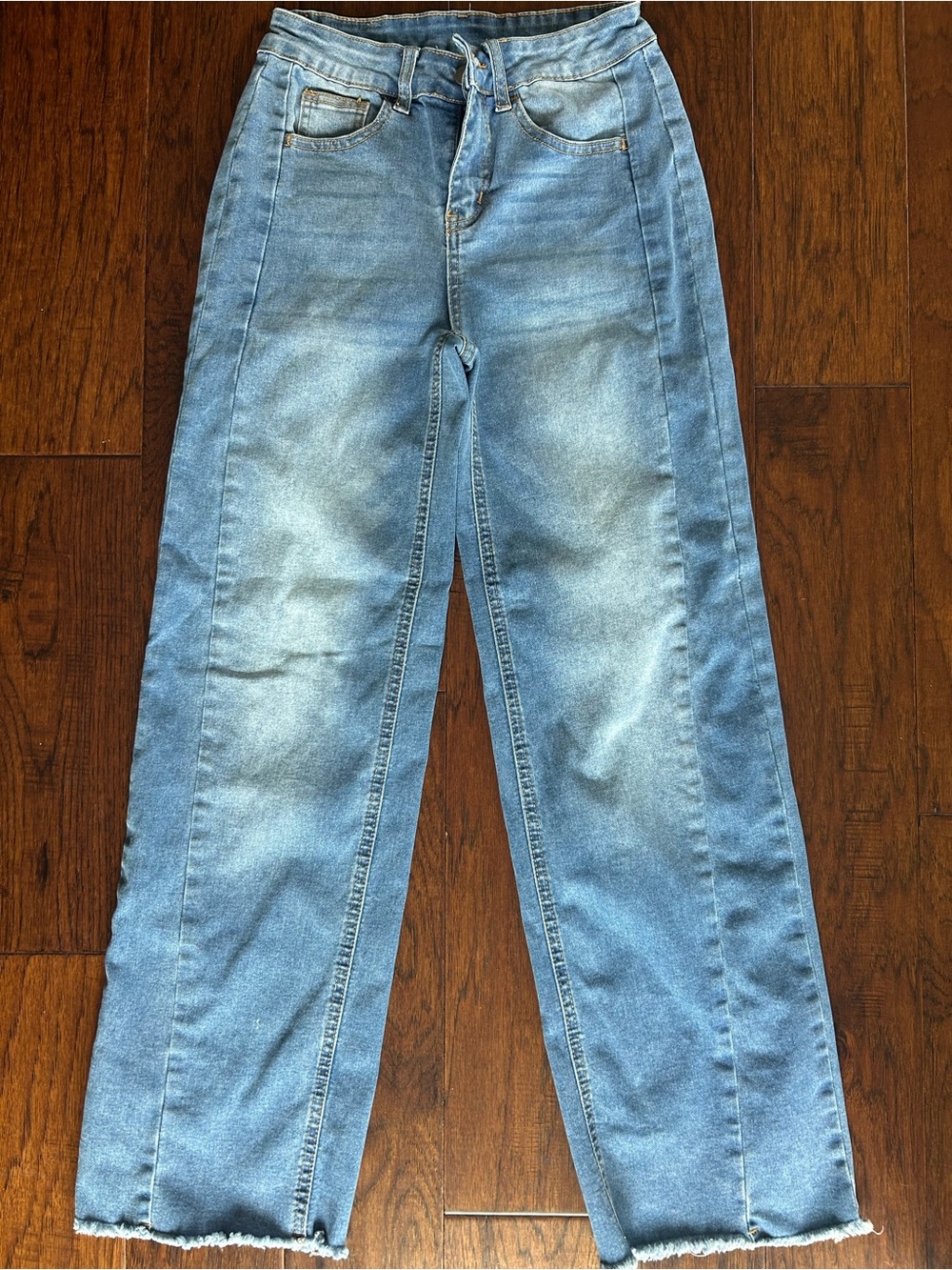 High-Rise Light Blue Straight-Leg Jeans size 2